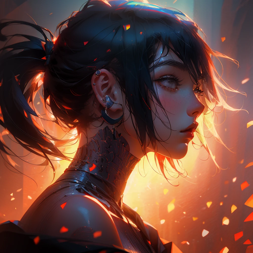 (((1male))), (((18 years old))), Highest quality,The perfect masterpiece,Perfect artwork,8K,
(Upper Body Portrait:1.5),(((Seen from the side:1.2))),close-up lens,Delicate face,
White-haired boy, short hair,(Red background:1.3),
pearl illusion,Cyberpunk,fashion trend,3s material,high-definition,detail representation,c4d,3D,octane rendering,ray tracing,complex details,animated lighting,OCrenderer,8k,