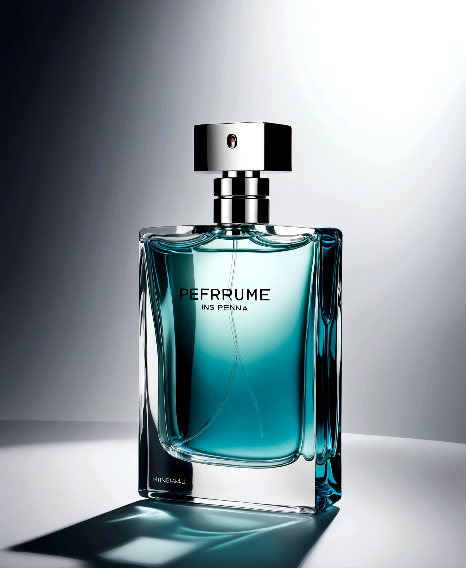 perfume, in a bright atmosphere, perfume минималистичные, minimalistic style, стильный design, cold haze, design, Without background, perfume