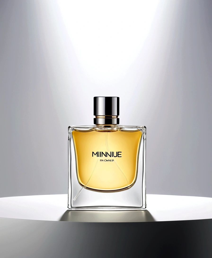 perfume, in a bright atmosphere, perfume минималистичные, minimalistic style, стильный design, cold haze, design, Without background, perfume