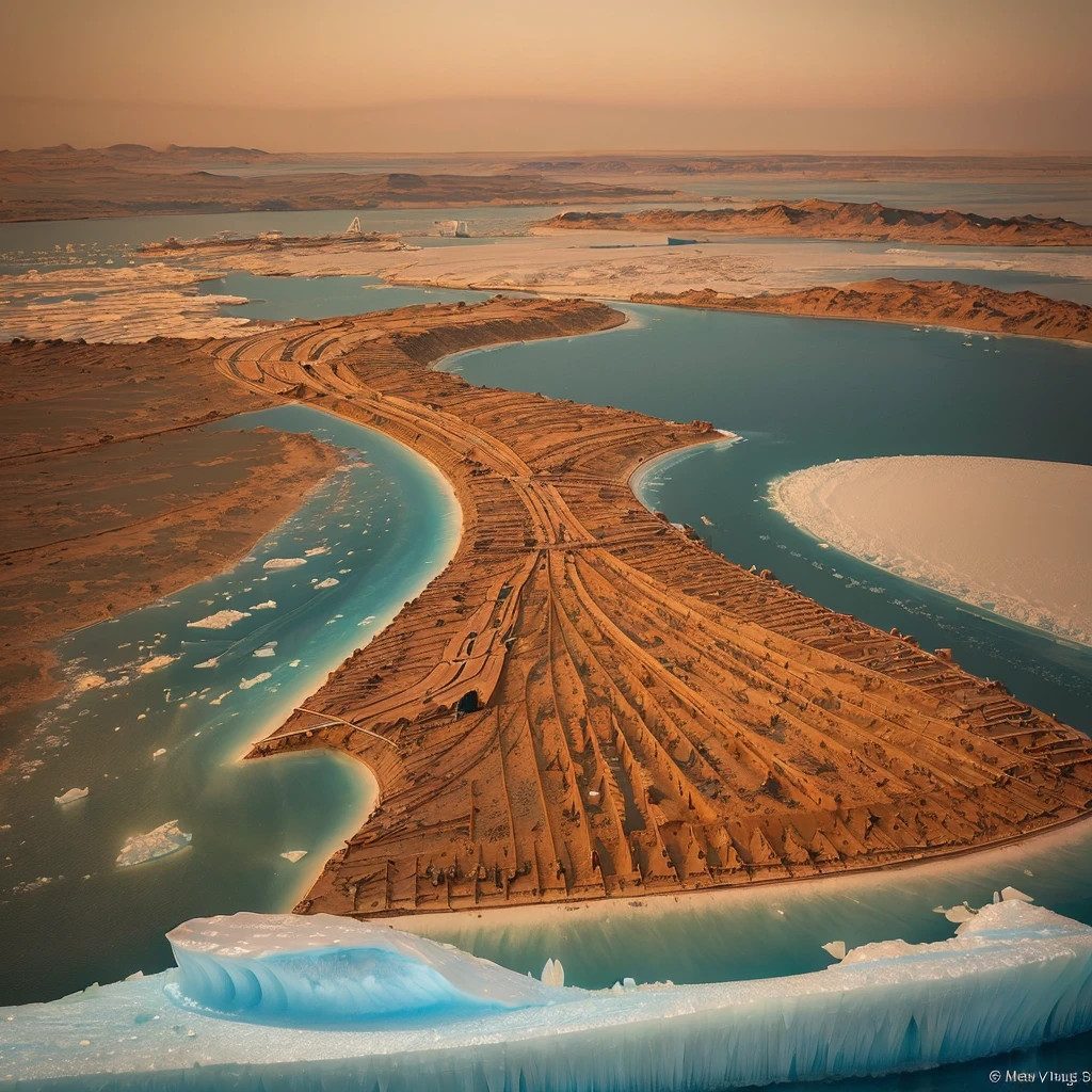 (Polar ice:1.5), (Science fiction:1.5), (Mars:1.5), (real:1.5), ((Highest quality)), ((masterpiece)), (detailed),
A quarter century has passed since the human migration plan began.。
Current status of the late immigration plan。
Newly, (development:1.5), Terraforming technology、
(New development and construction:1.8), It is being, (New Town:1.8)。