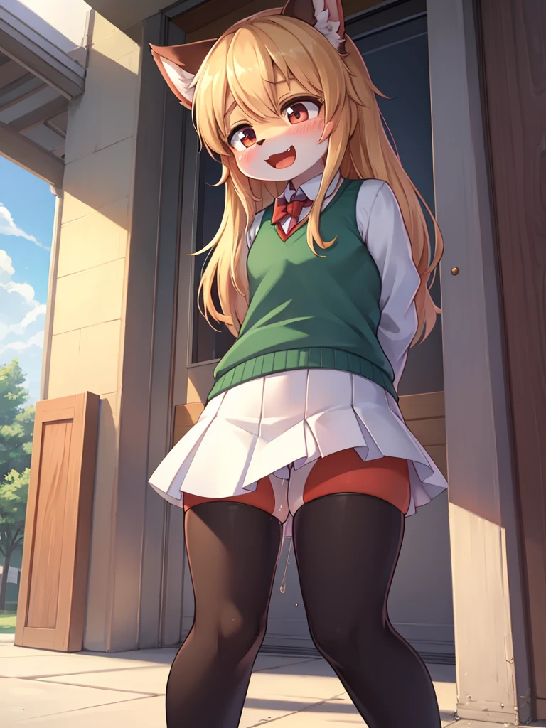 After school, (holding back pee:0.95) , (urophilia:0.8) , girl , (curtsy) , excitement in anticipation