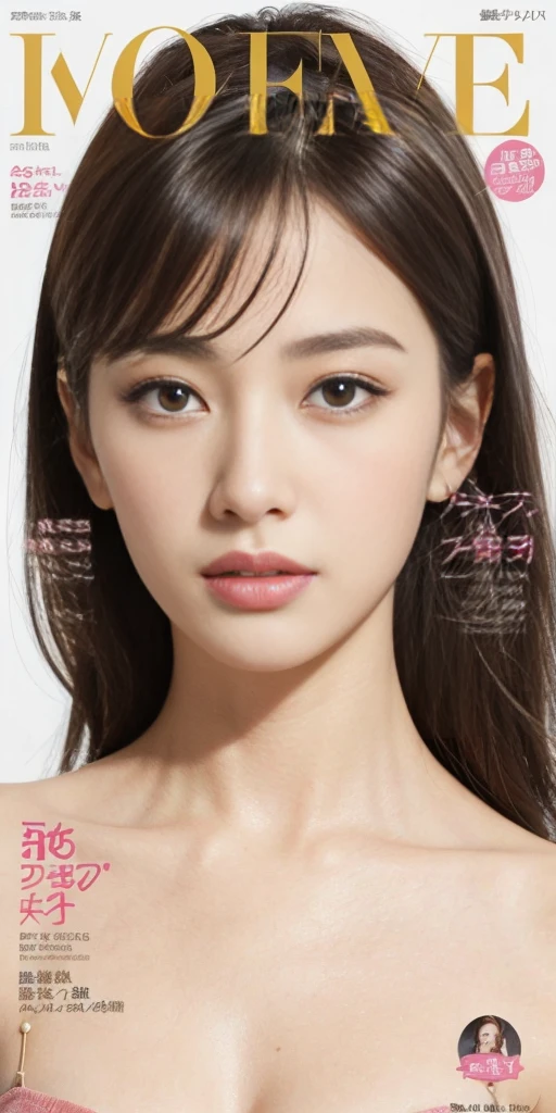 (Magazine cover style illustration of a vibrant, stylish woman), ((masterpiece, best quality)),1girl,expressionless,gokou_ruri,gokou_ruri_normal,upper body, close range