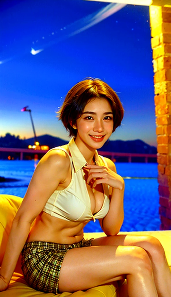 (8k, RAW photo, best quality, masterpiece:1.2), (realistic, photo-realistic:1.37), ultra-detailed,
1 girl,european,cute, solo,beautiful detailed sky,detailed cafe,night,sitting,dating,(nose blush),(smile:1.1),(open mouth),tongue out, large breasts, seductive smile, large aparture, professional lighting, Sony A7R4, Zessie 50mm F1.8, taken by phone, visible bra
medium breasts,beautiful detailed eyes,(collared shirt:1.1), bowtie,pleated skirt,(short hair:1.2),floating hair, slightly unbuttoned clothes