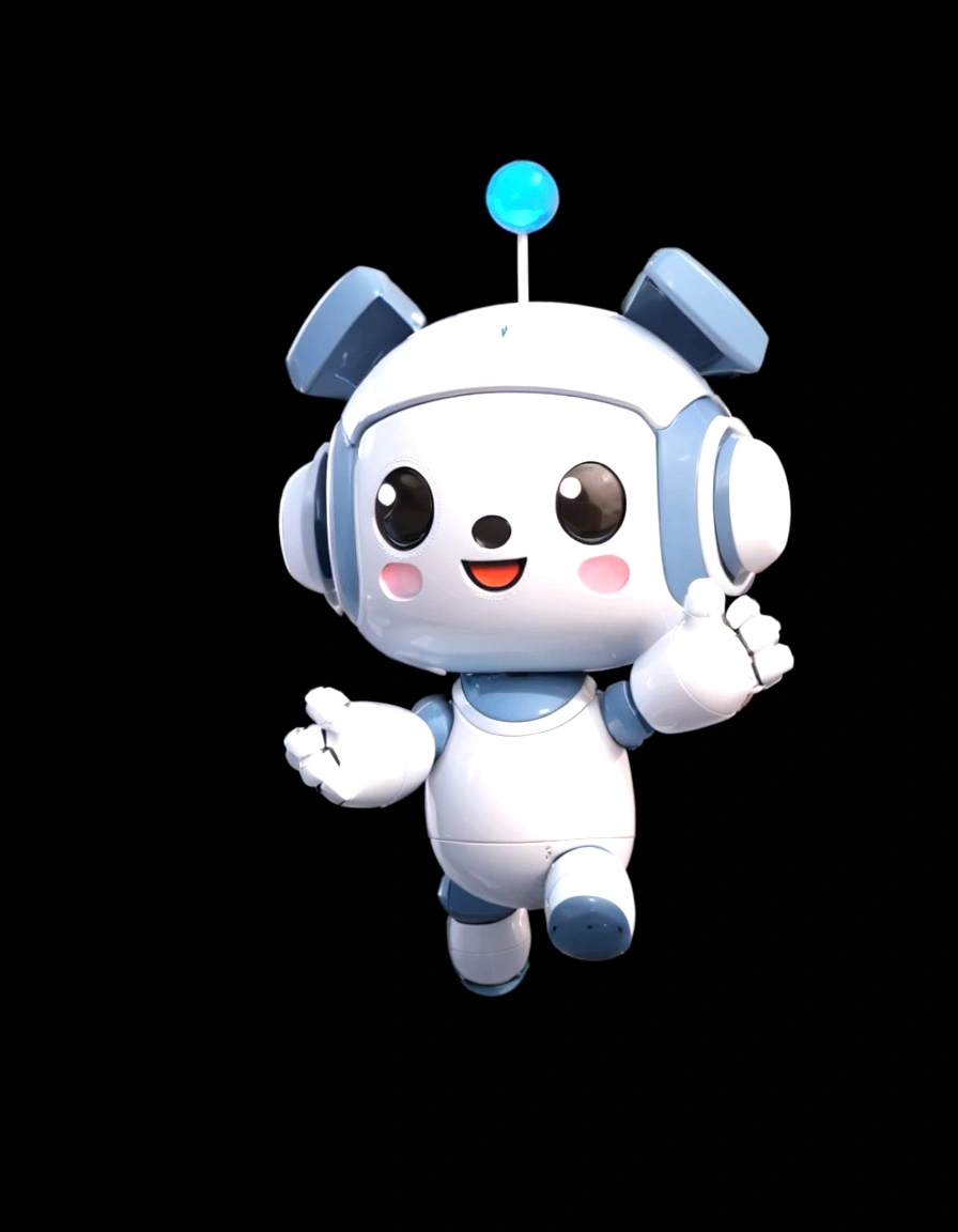 Close up of a robot with a blue light on its head, Lovely humanoid robot, Cute and friendly, Lovely character, Lovely robot, Lovely 3 d render, Japanese mascot 3D model, toonix characters, Lovely cartoon character, Lovely! C4D, Animated Characters, High-quality character design, very Lovely robot zen, 3D Rendered Official Art