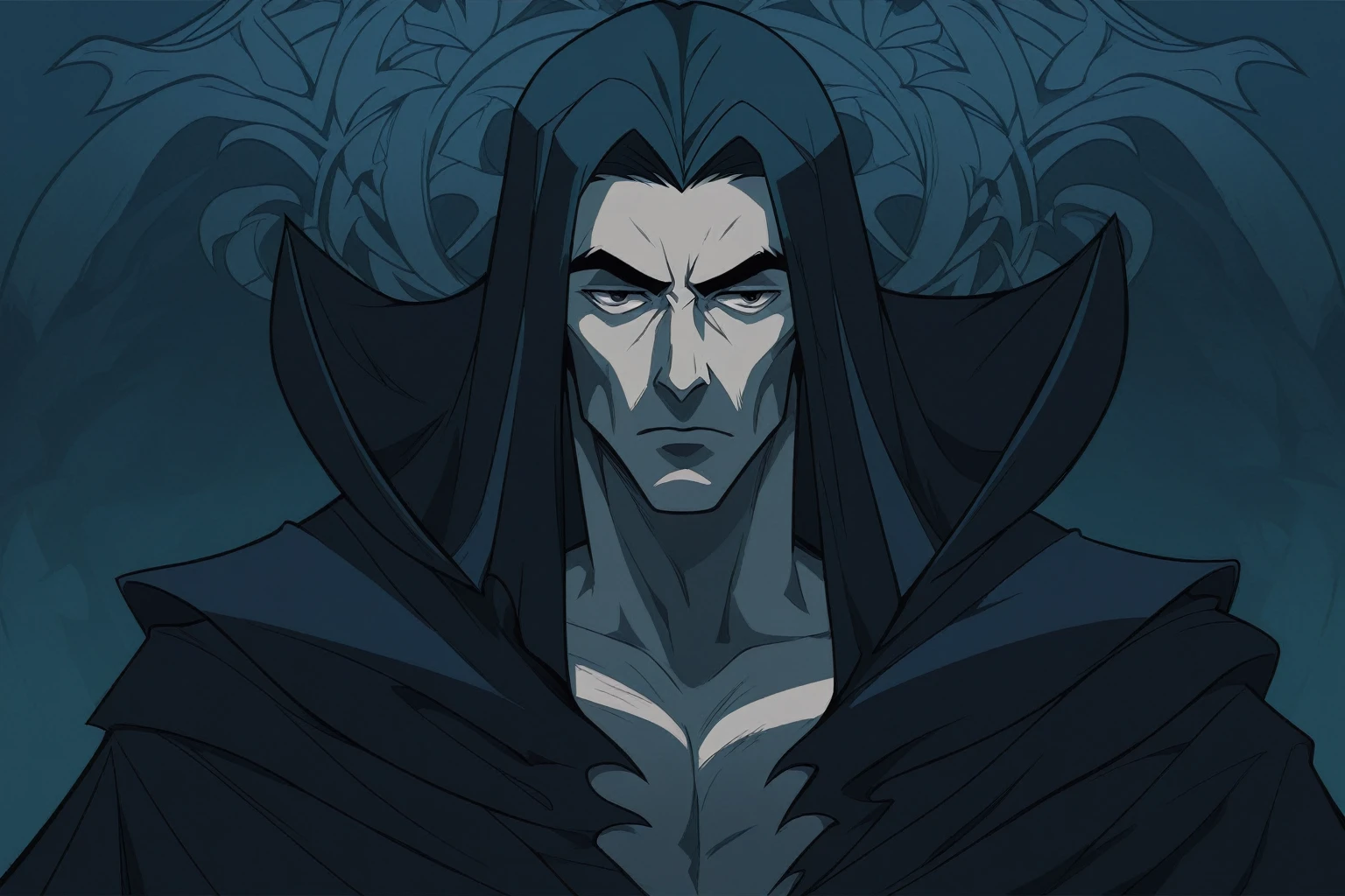 Masterpiece, vector art, lineart, perfect vector art, high contrast, Castlevania character Dracula