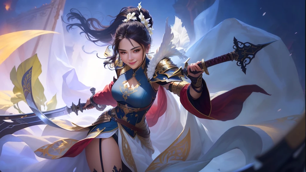(CRU photo, best qualityer), (realisitic, Photo realisitic: 1.3), best qualityer, highy detailed, work of art, hyperdetail, illustration, 1 girl, Forehead with Painting, upper_cos, dynamic angle, World work of art Theater, messy_far away_body hair, best qualityer, Extremely detailed 8k unified CG wallpaper, inking, incredible, cinematic lighting, lens_sheen,dunhuang_styled