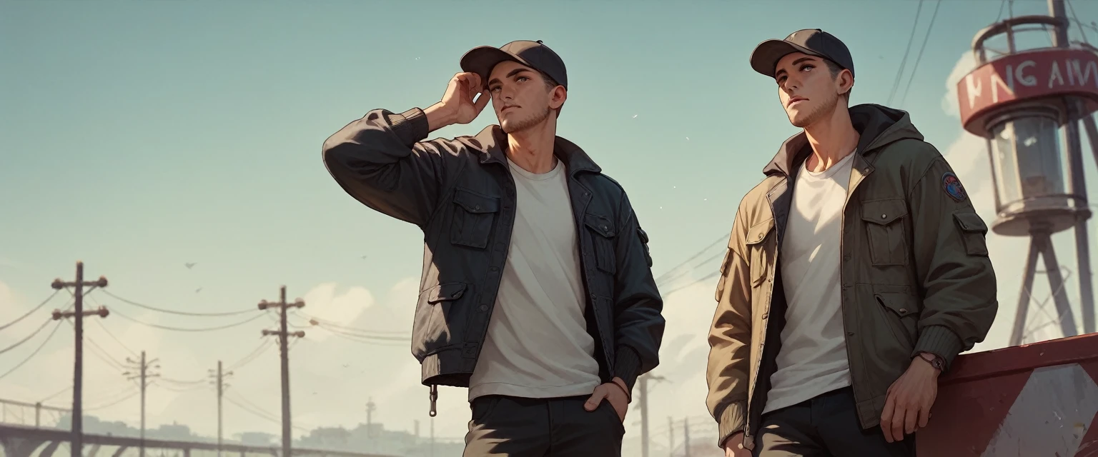 human with a jacket cap and slide pants
