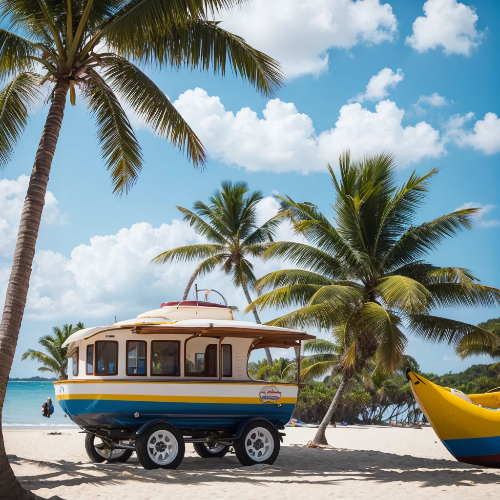 Beach、Palm tree、Banana boat、I don't need people