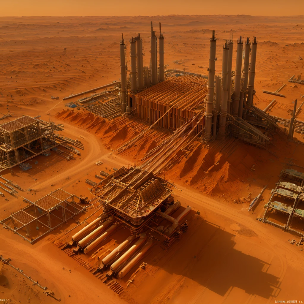 (Science fiction:1.5), (Mars:1.5), (real:1.5), ((Highest quality)), ((masterpiece)), (detailed),
(exploit:1.5), (construction:1.5), (factory:1.8) 
