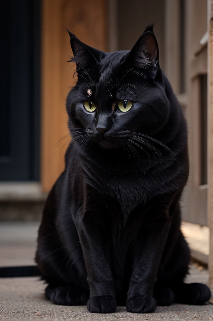 Black Cat, zoom on eyes, 8 k resolution