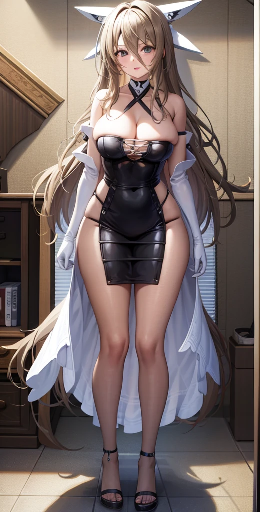 girl,Large Breasts,long hair,Topless,Bow,