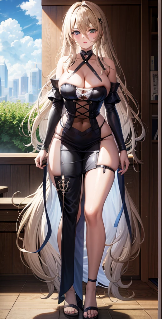 girl,Large Breasts,long hair,Topless,Bow,