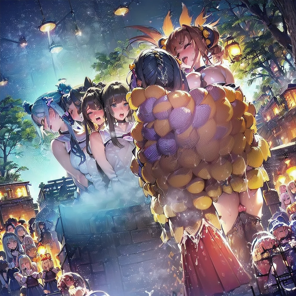 ((NSFW:1.3)),(Textured skin, Anatomically correct, Super Detail, high details, High quality, hight resolution, Best Quality, 1080p,4K),(One-person viewpoint, looking at viewer, subjective:1.5),
((KONOSUBA!anime style:1.5))
(women's Evening girls' high school:1.3),
((6 Women, Group photo of the girls:2))
((Women of high school students,(17 year old):1.5)),(Girls with busts of all sizes:1.5),(Girls with various hairstyles:1.5),
(inviting you to have sex),
((Girls line up standing:1.6)),
(pov shot:1.5),(front view:1.3)
(summer school sailor uniform:1.5),
nsfw,(skirt lift, panties aside:1.3), showing off pussy, showing off breasts,
(Wet body, sweating:1.5)
nsfw,(enraptured face:1.4),(naughty expression:1.2),(orgasm smile:1.5),seductive smile, excited smile,(heavy breathing, steam:1.3)
(blush, face blush, blushing:1.3),
,(vulgarity:1.5),(fucked silly:1.1),(steam:1.1),(drooling:1.1),(sweat:1.1),(orgasm:2.0),
(vivid pussy, high quality vagina:1.1), (dripping love juice:1.3),