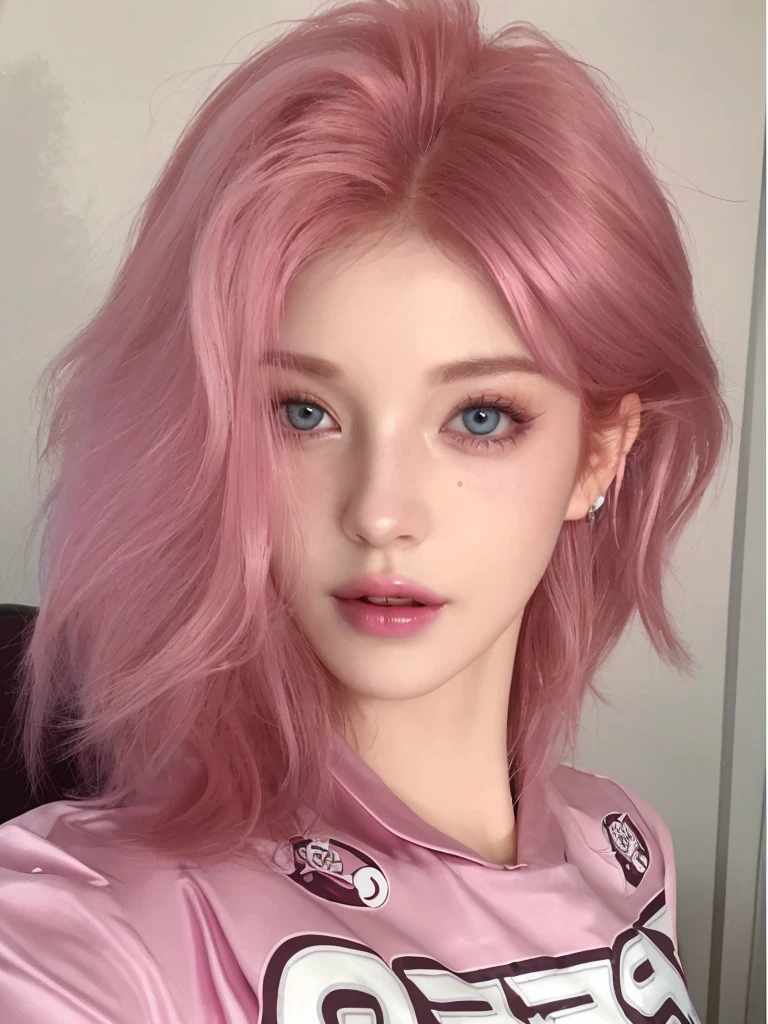 8K high quality,1 woman,Pink Hair:1.5