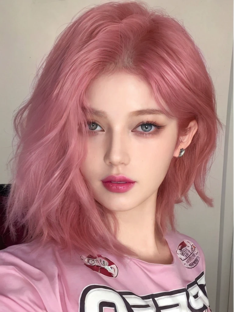 8K high quality,1 woman,Pink Hair:1.5