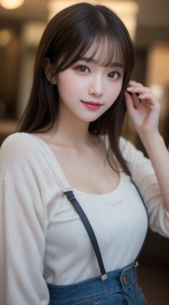 Take a profile photo, Highest quality, shape, Very detailed, finely, High resolution, 8k wallpaper, 完璧なダイナミックな構shape, Beautiful and exquisite,ランダムなcute髪,,Natural color lip、20-year-old girl、cute、Looking into the camera,Always blur the background,Perfect and beautiful face,Slim face and figure,Big eyes、Putting on gal makeup,Small face,Shooting from below、Blurred Background,Elegant feminine face、Cyberpunk Fashion、smile、Change pose randomly、Randomly change the shooting angle and position、One person、Cinderella、Real Photo、Raw photo、Real human skin,finely描かれた肌:1,4