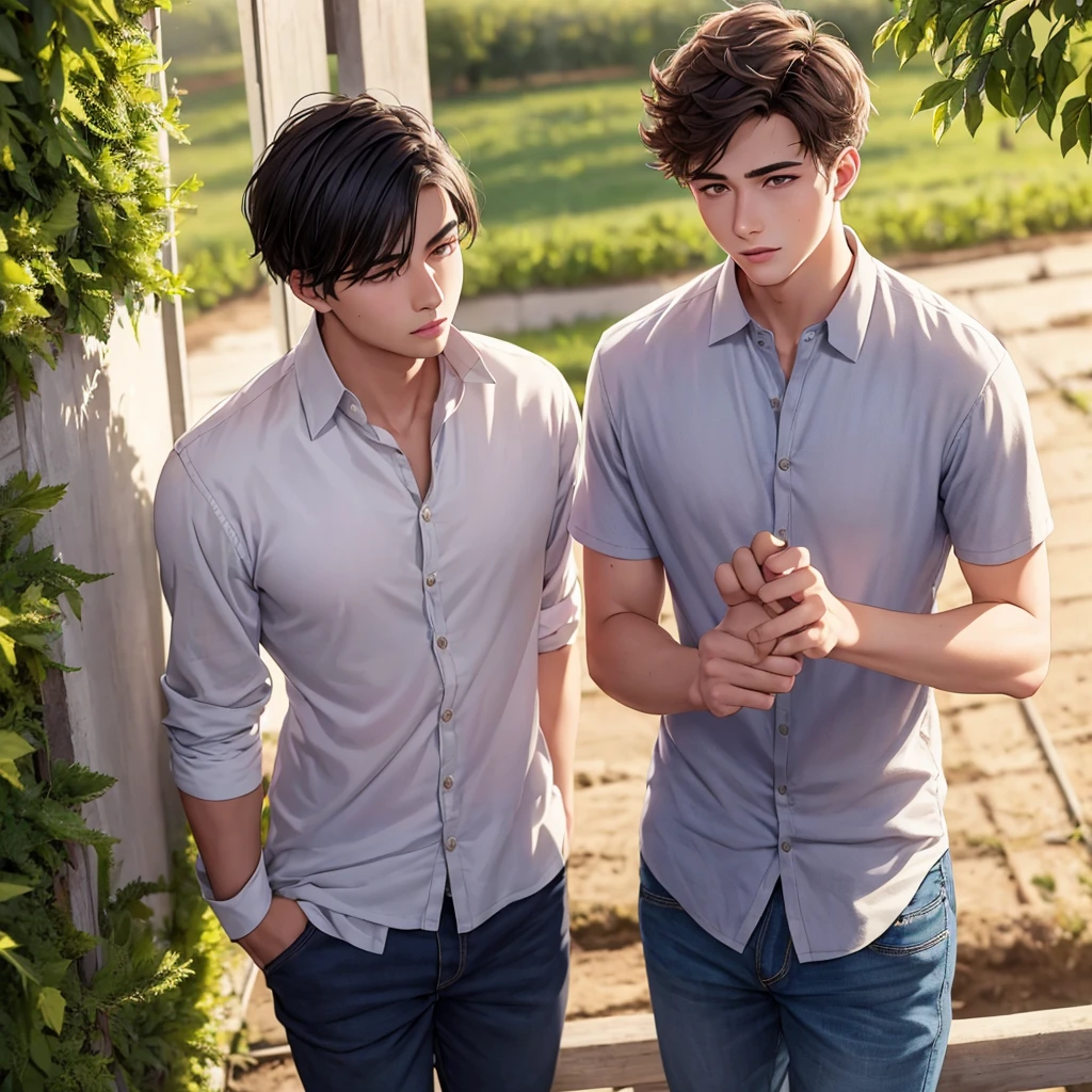 A rich 20 year old man is in love with a 22 year old man who works as a farmer.