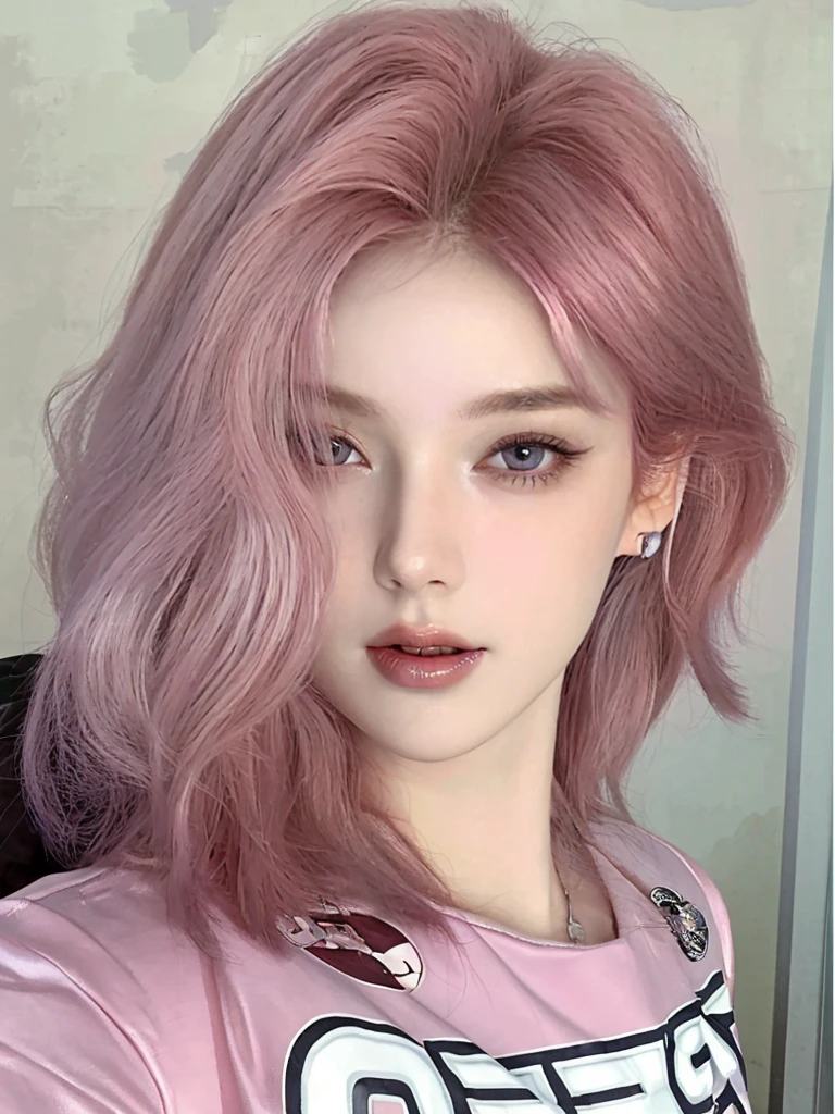 8K high quality,1 woman,Pink Hair:1.5