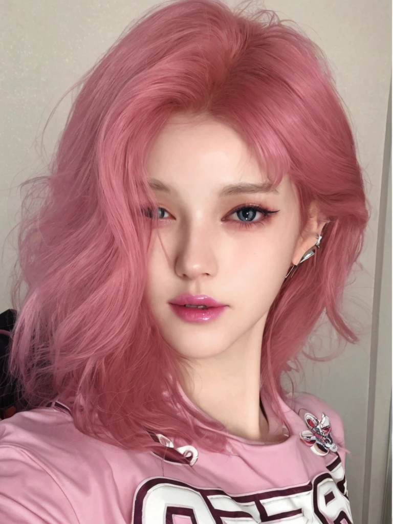 8K high quality,1 woman,Pink Hair:1.5