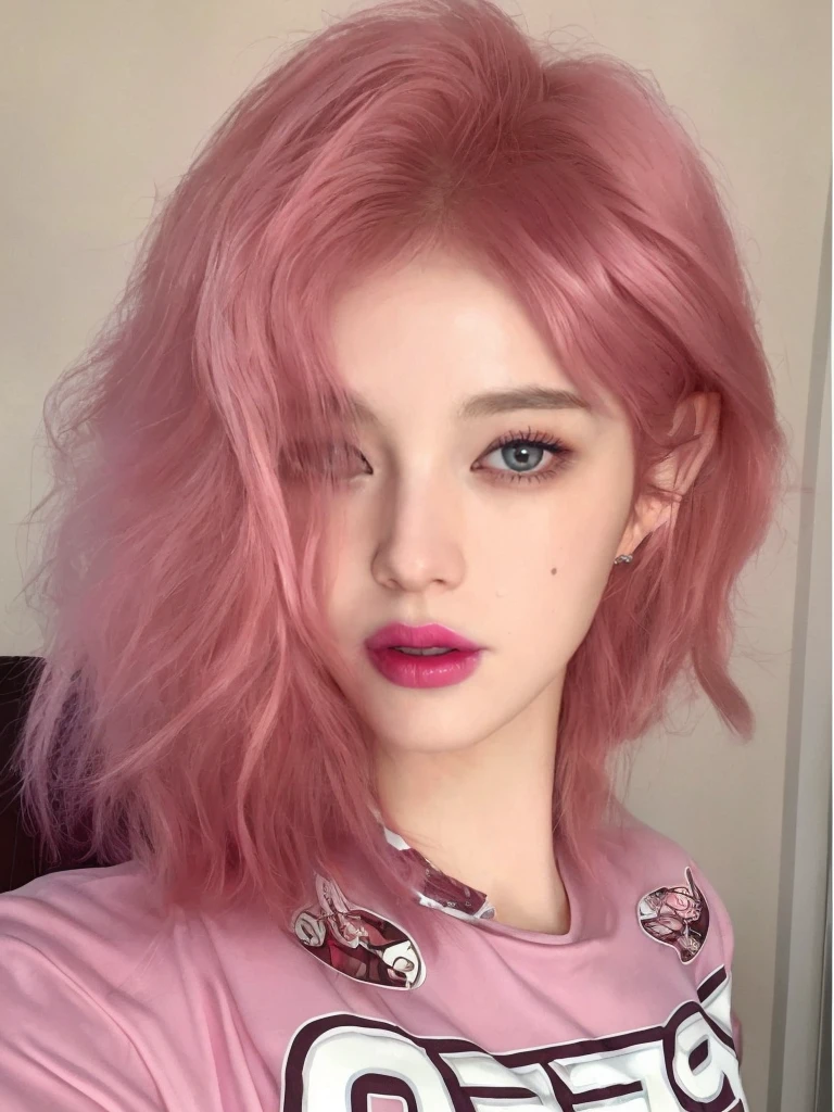 8K high quality,1 woman,Pink Hair:1.5