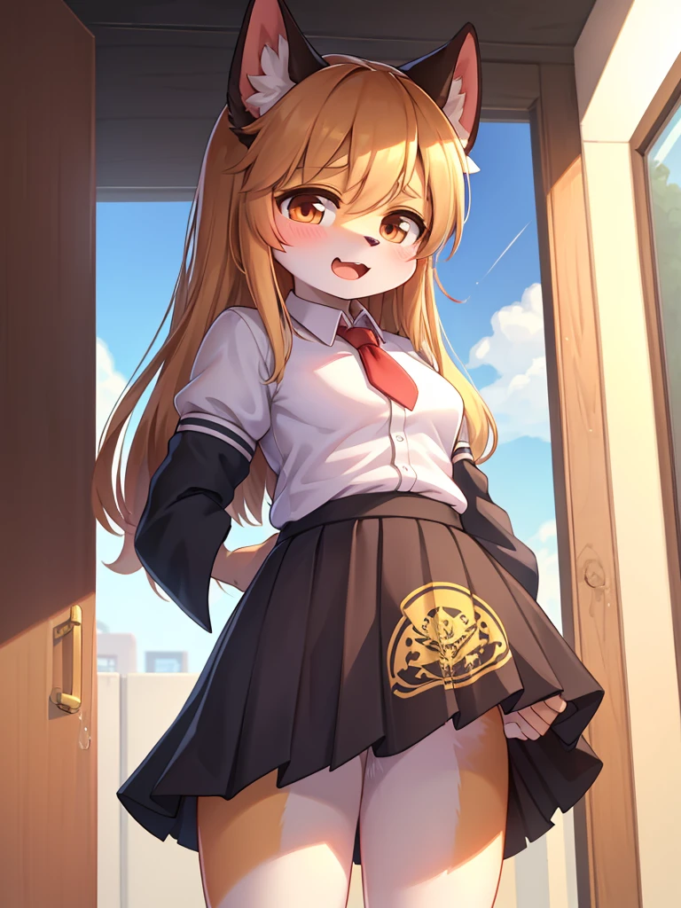 After school, (holding back pee:0.95) , (urophilia:0.8) , girl , middle skirt , (curtsy) , excitement in anticipation , I want everyone to see it