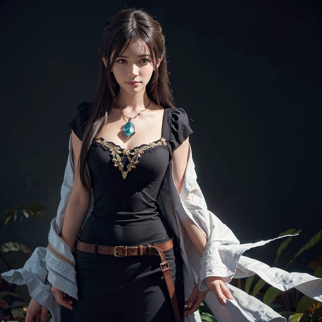 (front focus), (in the dark:1.6), Hyperrealist portrait of female by david hockney and alphonse mucha, fantasy art, photo realistic, dynamic lighting, artstation, poster, volumetric lighting, very detailed faces, 4 k, award winning, 1girl, in the dark, deep shadow, low key, cowboy shot, (official clothing:1.4), long hair, white hair, smile, ultra detailed skin,