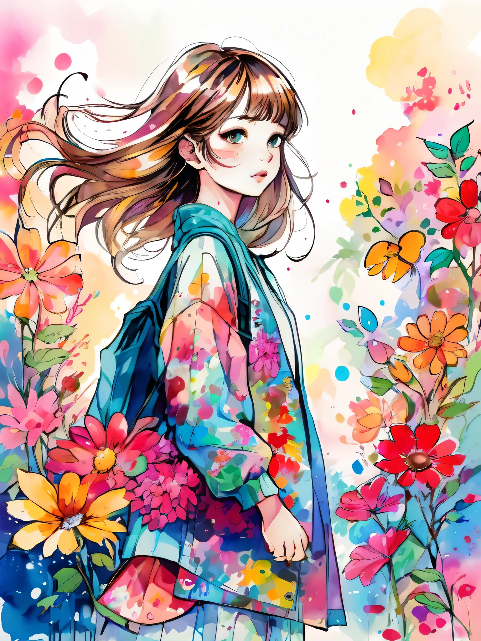 absurdres, highres, ultra detailed, (1girl:1.3), kawaii
BREAK
Momoko Sakura Style、(((stylish fashion))), 8K Quality、Intense watercolor, Detailed watercolor art, Watercolor splash, Surreal, avant-garde pop art, Beautiful and expressive paintings, Beautiful artwork illustration, Very colorful tones, wonderful, Cool beauty, highest quality、Official Art, Vector art, Stylish design, (((The most beautiful girl))), (((chibi))), (((highest quality))), HDR, ((detailed)), (((Doodle Art)), ((masterpiece)), ((Super detailed)), (((Colorful flowers))),(((Stylish)))