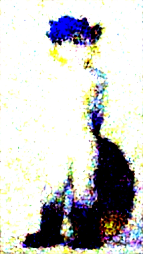 Male raccoon, skinny, grey body, white breasts, blue mane, big fluffy tail, blue eyes, dark ends of arms and legs, Pache Riggs style