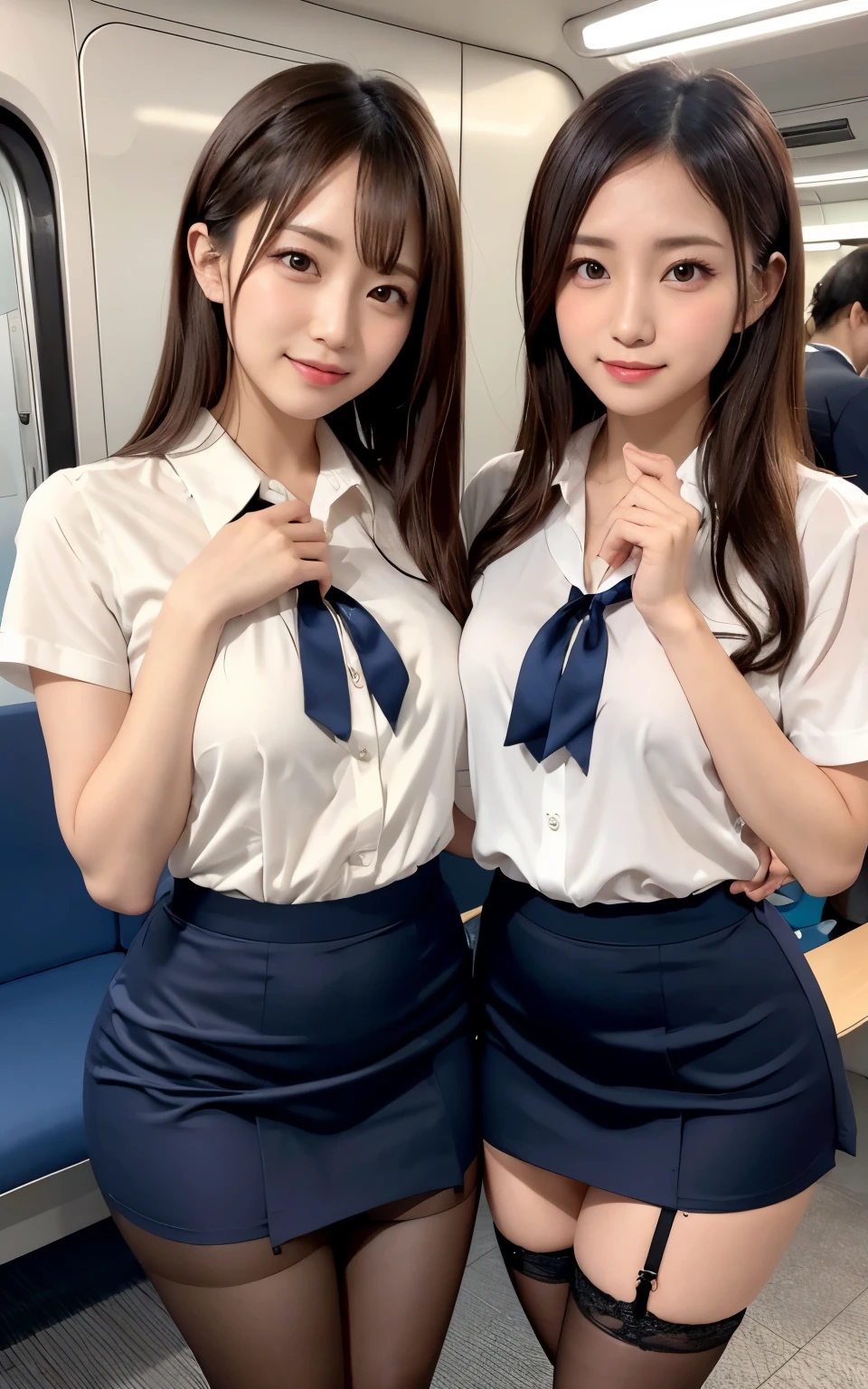Captivate the audience with your legs、Wavy Hair、short hair、The look of temptation、Lure、Lureのポーズ、Sexy pose、Sexy thighs、High angle shot、Center View、Inside the Japan train:1.2、White short sleeve shirt、Two arabian asian women in satin shimmying、Superior:1.2、Lureの表情:1.3、Medium Chest、Breast enlargement、Amazingly cute girl、Japanese Girls、Wearing lace slip shimmy、Surreal 、Surreal 、 Temporarily stop、Esbian all over、Beautiful skin、Glowing Skin、Nice thighs、Shiny thick knee socks、Japanese High School 、Nogizaka idol、(Japanese High Schoolの)、Please put it inside、Inviting eyes、White blouse、Dark blue skirt、Black Stockings