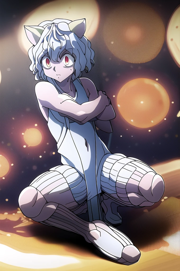 masterpiece, Highest quality, High resolution, Neferpitou 1,sexy,side,Squat,training,Sweat,She spread her legs,Arms folded behind back