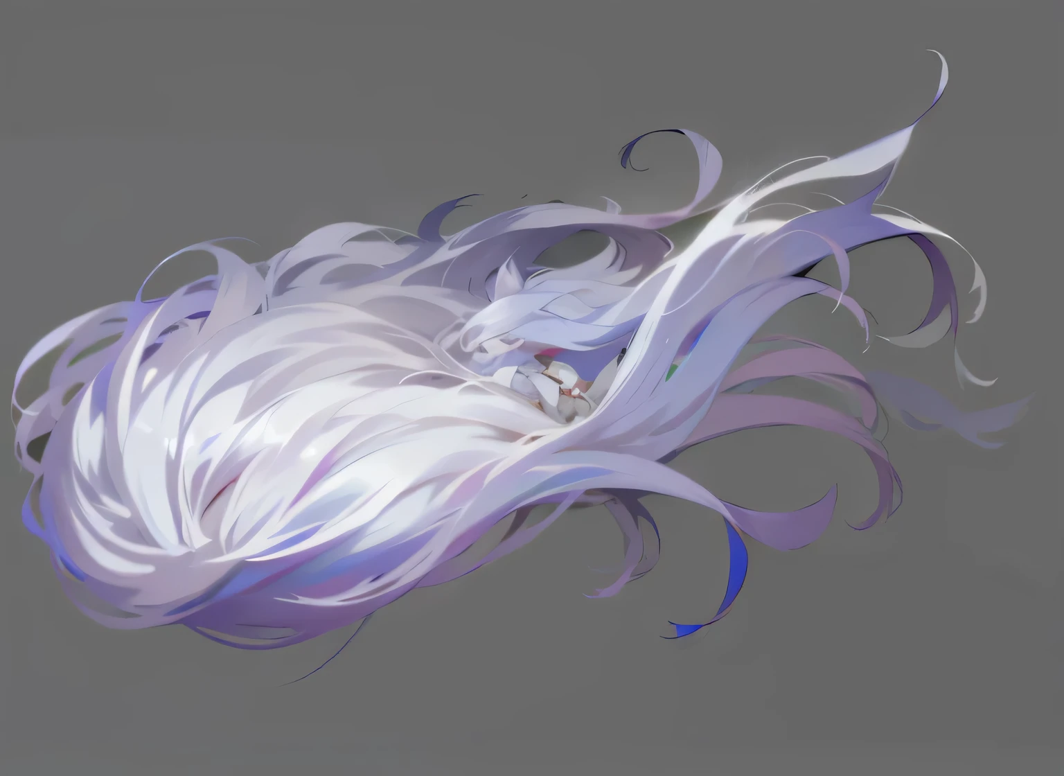 Long white hair、Full details，Fine hair，elegant，Swing with the wind