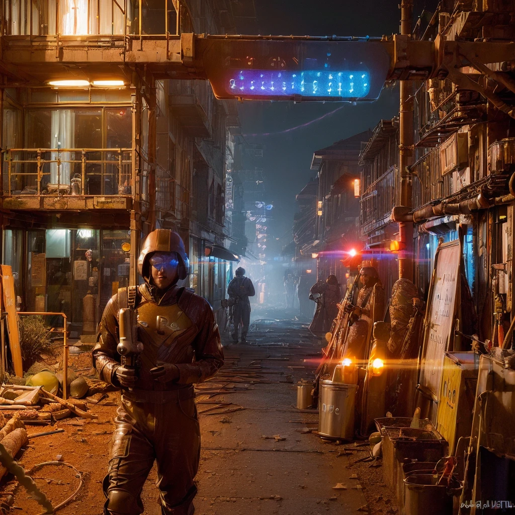 (Science fiction:2), (construction:1.5), (Town:1.8), (Blade Runner:1.3), (Mars:1.5), (real:1.5), ((Highest quality)), ((masterpiece)), (detailed),