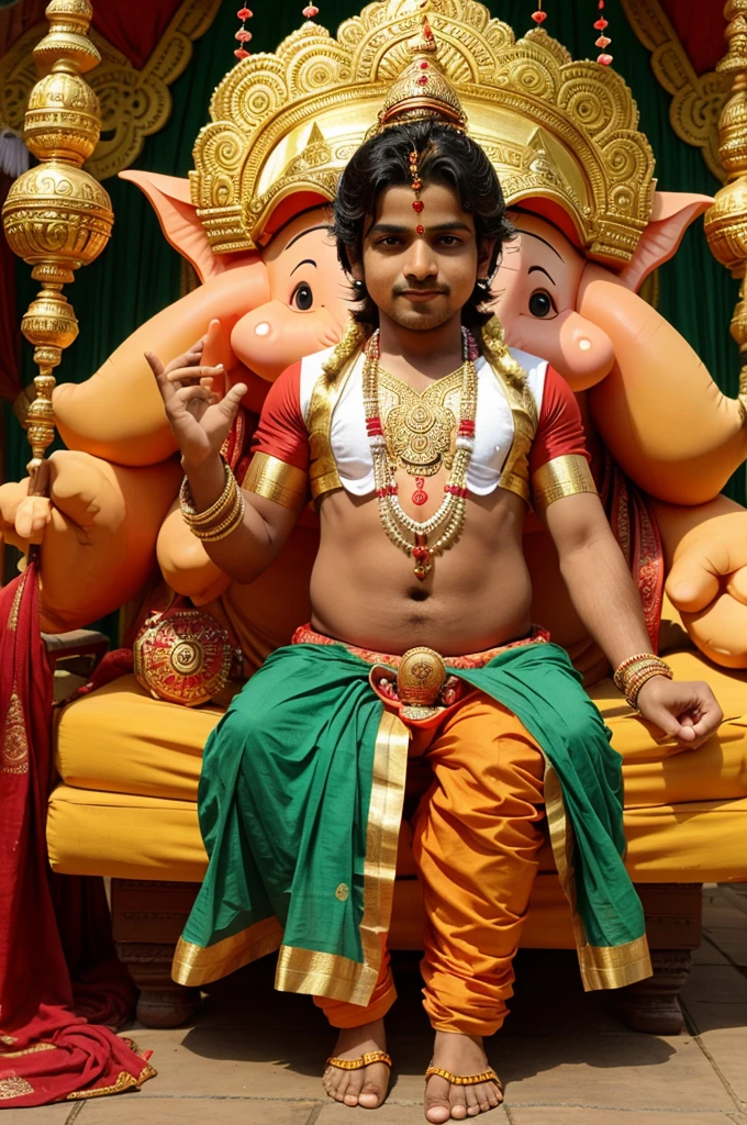 A Indian festival Ganesh chaturthi celebration Ganesh  boy