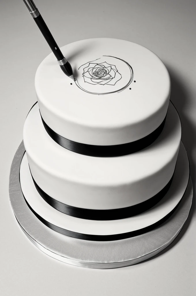 Draw a cake, using only lines, no colors.