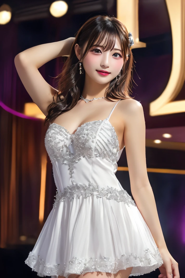 Highest quality, (beautiful)、Cabaret Club、fancy mini dresses、