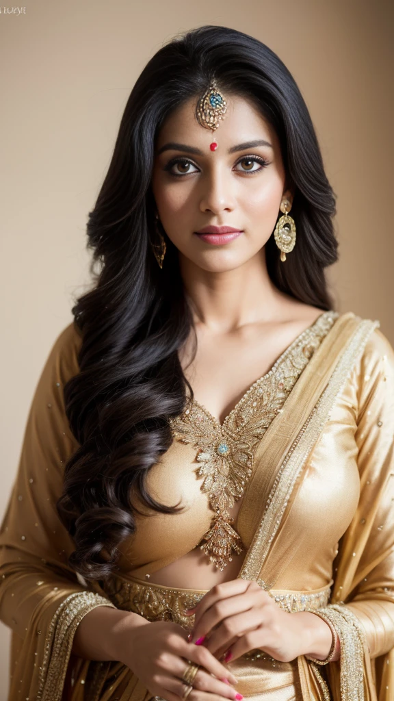 Portrait of A confident-looking indian woman with long flowing hair, celebrating Diwali festival, hazel eyes, with flowing capes, celebrating Diwali, crakers in hand,deep in hand,perfect composition, hyperrealistic, super detailed, 8k, high quality, trending art, trending on artstation, sharp focus, studio photo, intricate details, highly detailed,