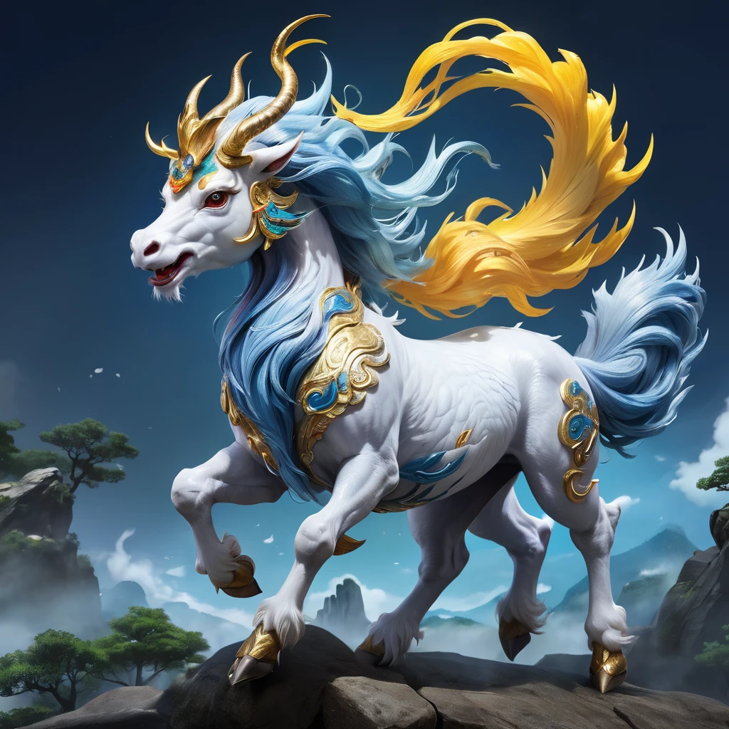 high resolution　high quality　Reality　Chinese legendary creatures　Kirin　