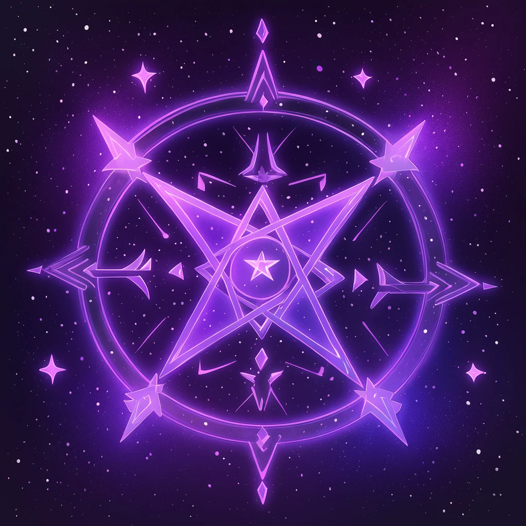 demonic purple in constellations art style
