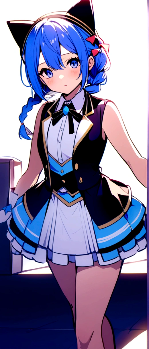 Blue Hair、Braid、Cat ear、Stylish、Idol Costumes、Girl