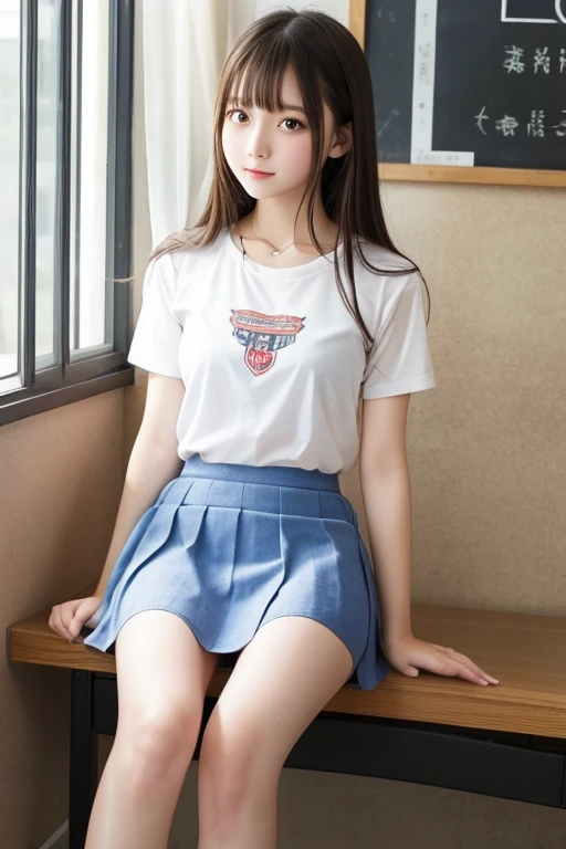 beautiful girl、high school girl、clear、mini skirt、See-through、sit