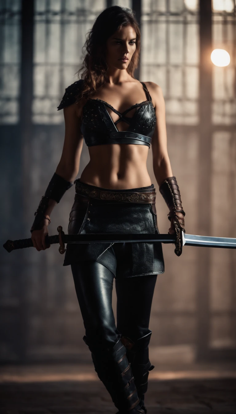 Female Swordsman underwear chest emphasis Full body sexy