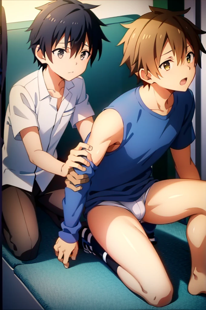 cool,,,Refreshing athletic guy,boy,boys,charm,Slim figure,Japanese high school student style,,Casual clothes,,,White sweater,,Smooth,Skin texture,Functional beauty,youth,Vibrancy,The male protagonist,,,From friendship to love,,,To the boys I like,,,The two boys are in love with each other.,,,shine,Action,A love story for boys only,,,Sexual desire,,sexual excitement,,penis,,,,,Yaoi,,,,,here_Yuuki and Kirito resist but are raped,,,Handsome gay drama,,,Gay, Breeze,Piece of bone,Natural light,face,hand,eye,blush,Biological precision,,Super detailed,,Male Focus,4K,8K,masterpiece,,,Spiked Hair,Sex play,NSFW,,,