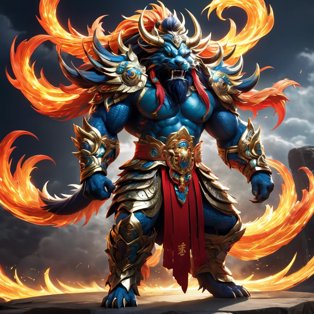 high resolution high quality Reality Chinese legendary creatures Divine Beast brave troops fierce々Shii Intimidating Intimidation object of faith Looming