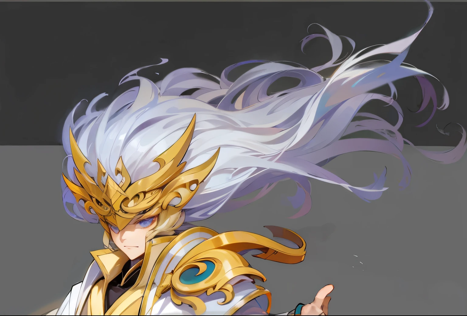 Long white hair、Full details,Fine hair,elegant,Swing with the wind