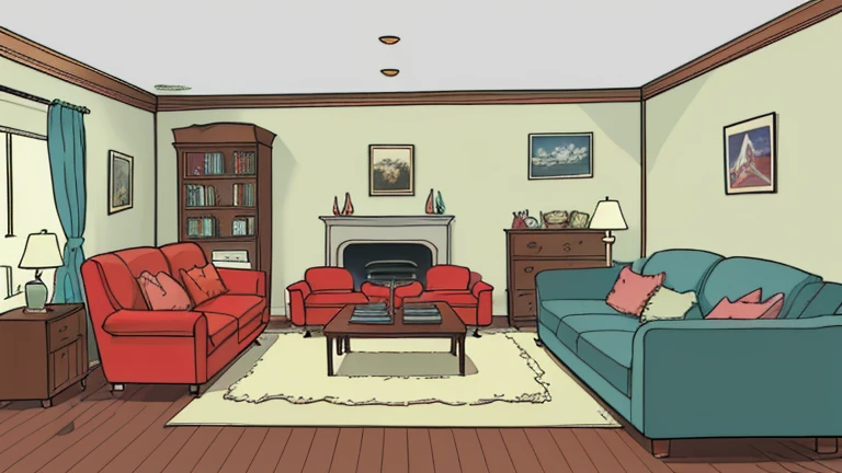 Living room in U.S. in 1960