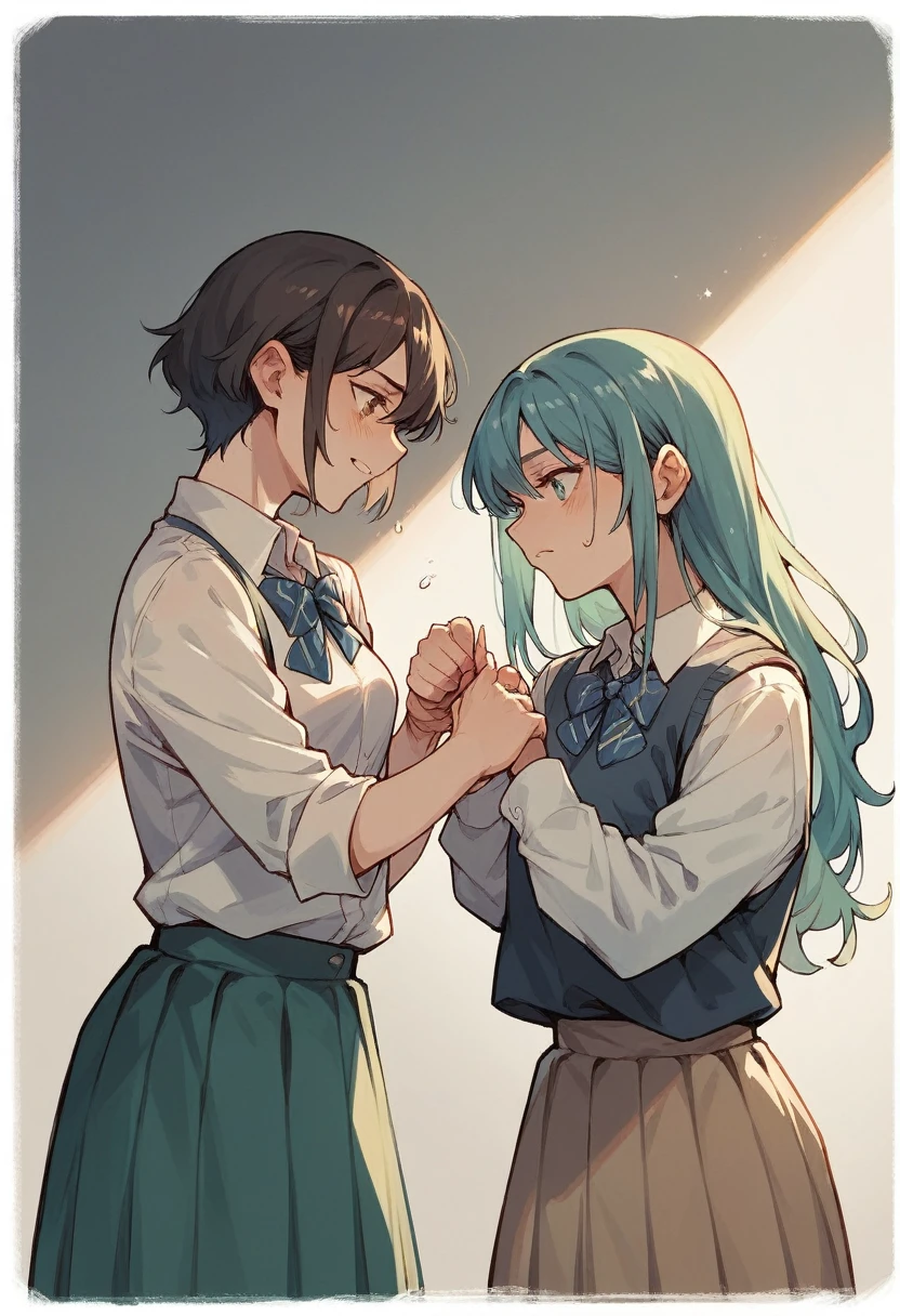 High school girls putting their hands on each other's pussies