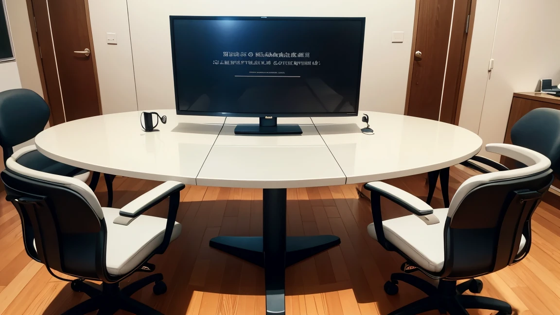 A judging panel consisting of three chairs, with the camera directed at the center of the panel.
