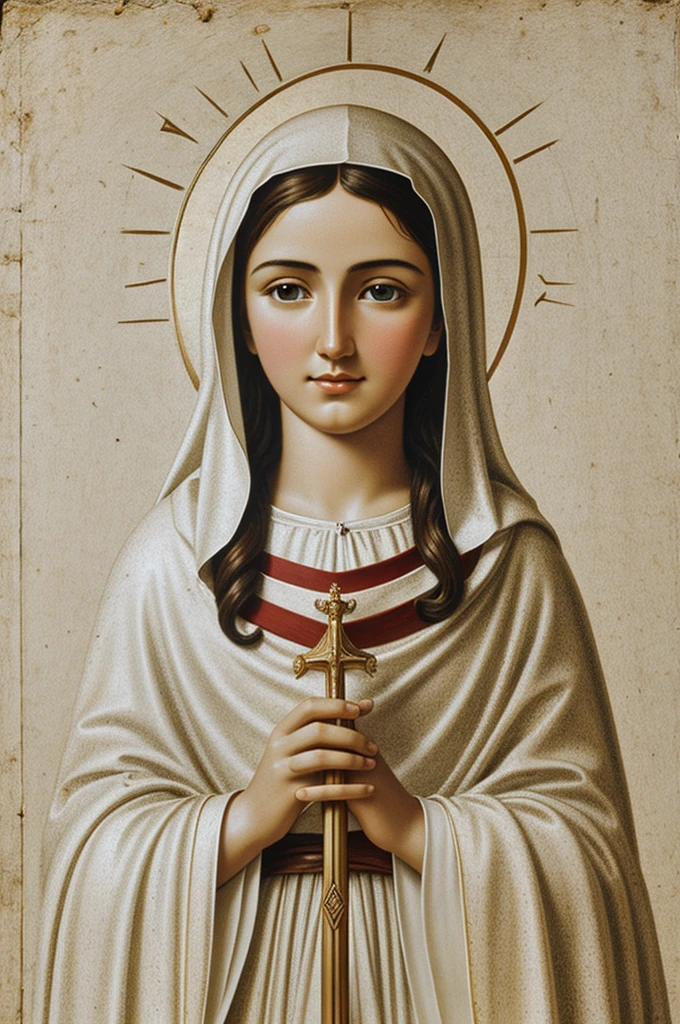 Virgin of Mount Carmel on white background