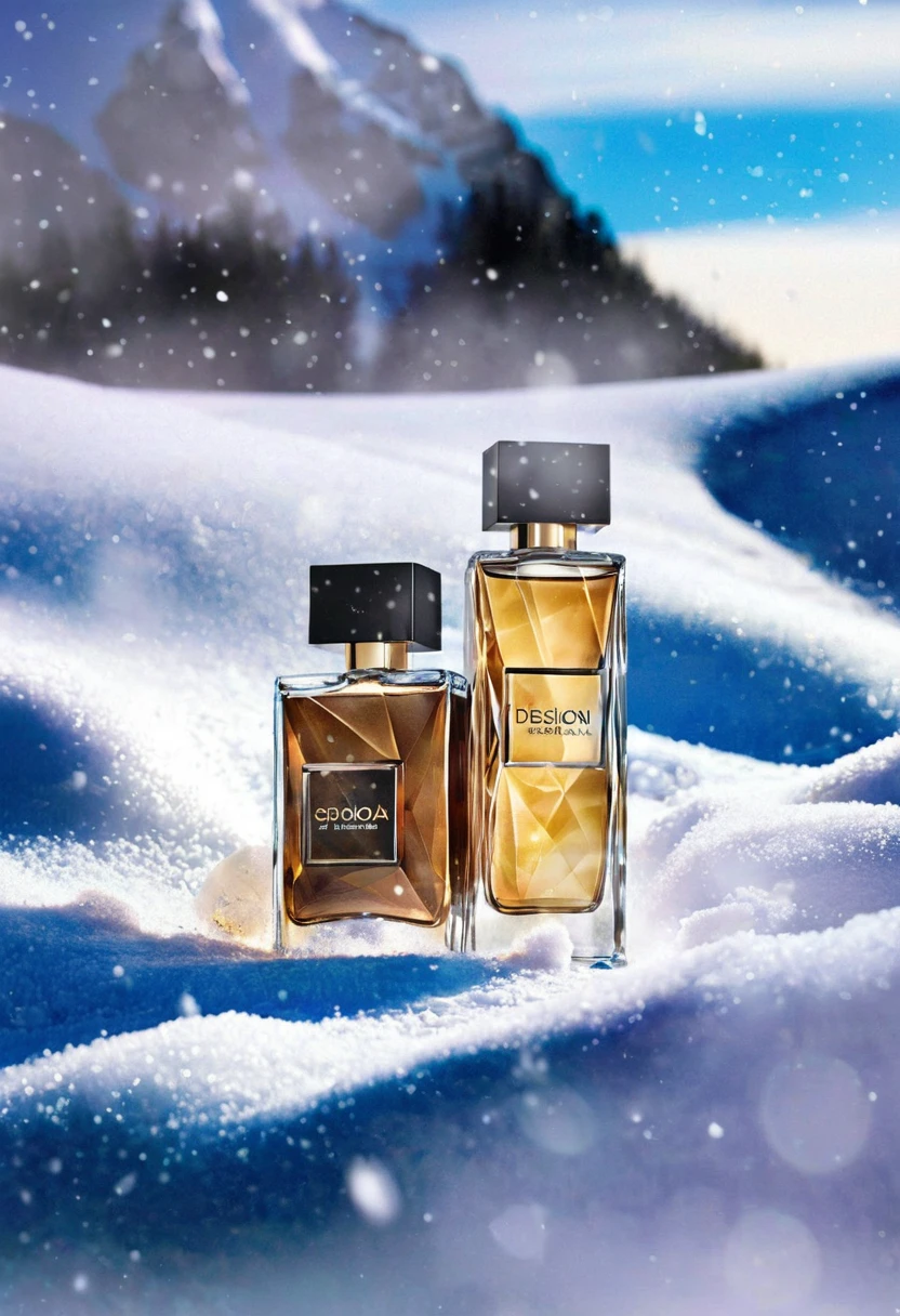 perfume, snow, snowопад, glow, haze, design, 