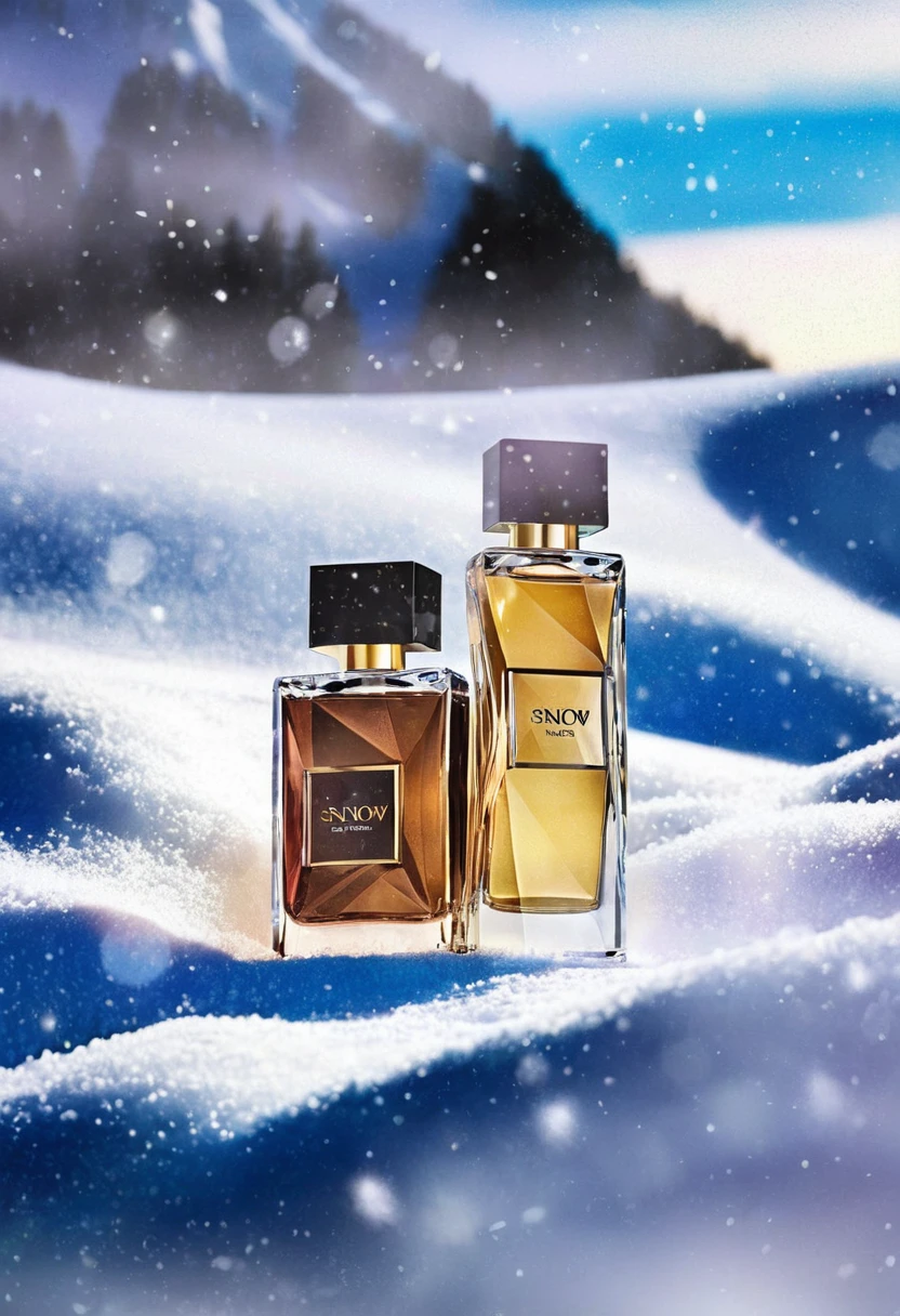 perfume, snow, snowопад, glow, haze, design,